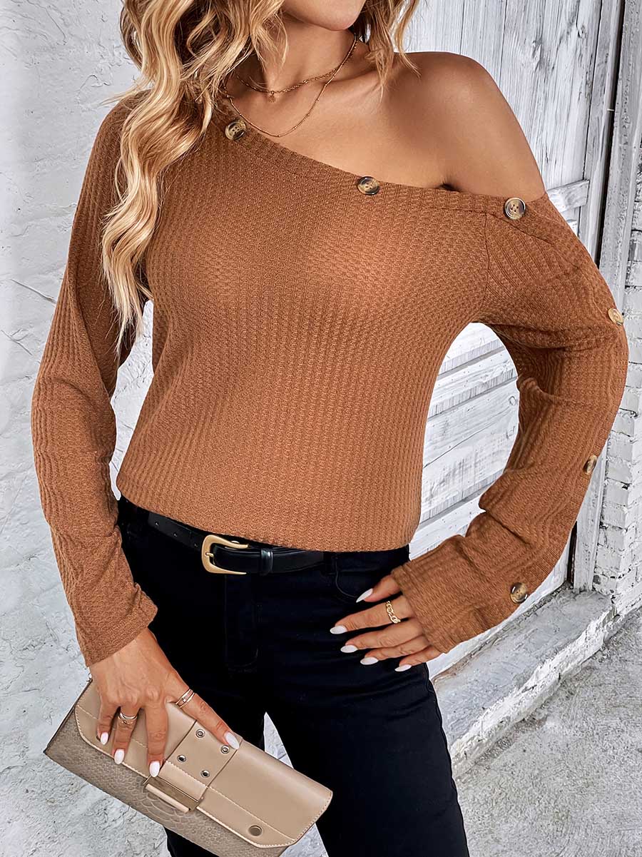 Long Sleeve Knit Slim Strapless Top