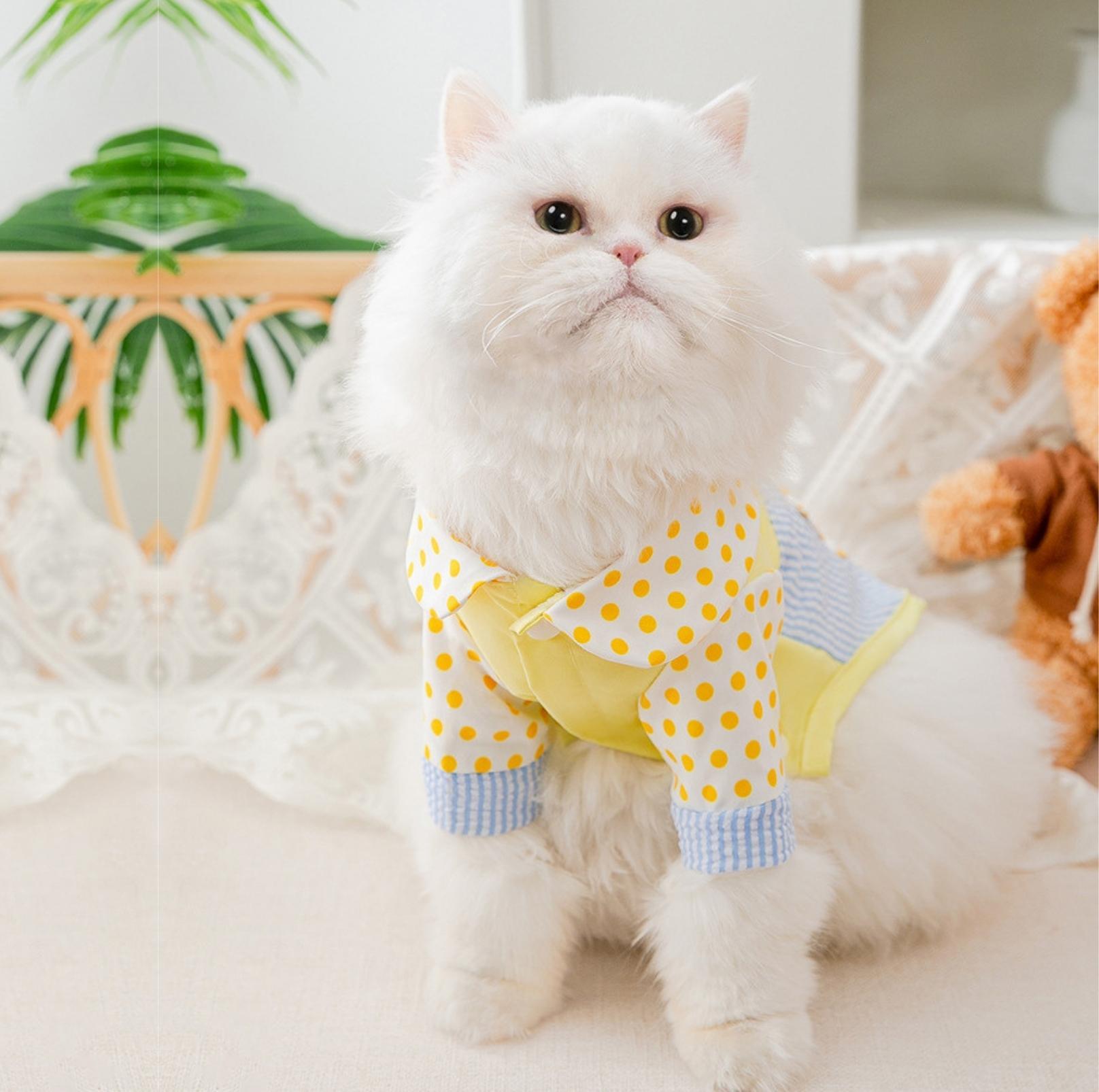 Rustic Style Striped Polka Dot Pet Shirt
