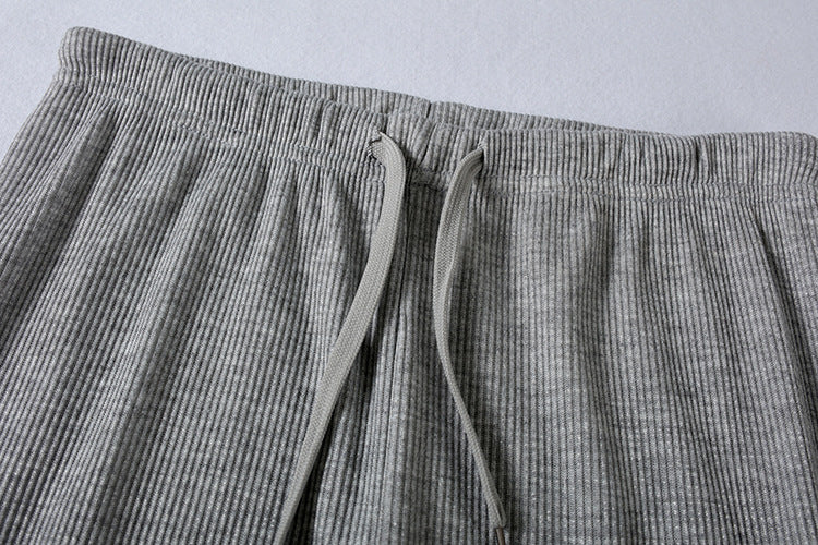 Solid Color Casual Lace-Up Slouchy Suit(7 color)