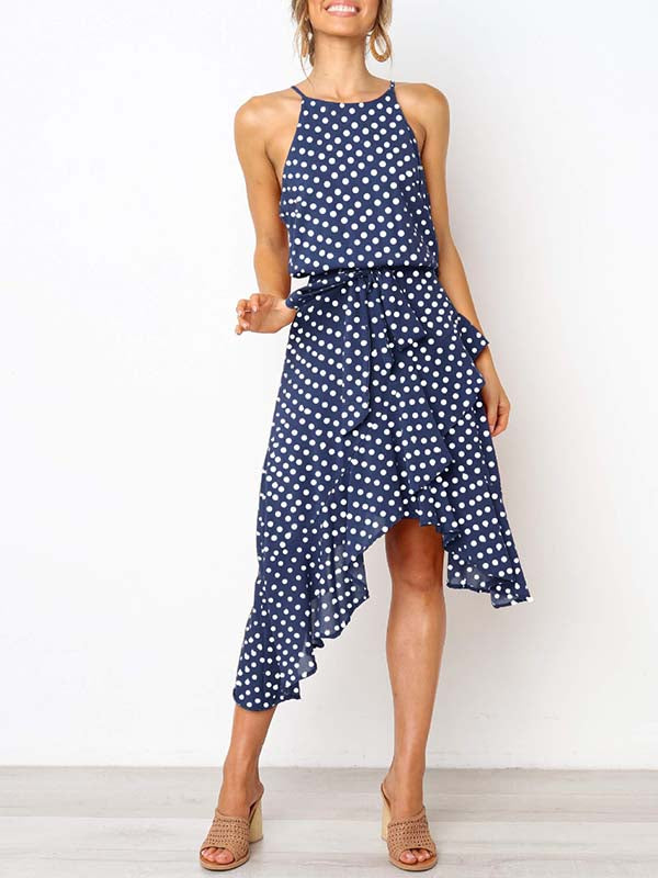 Irregular Polka Dot Dress