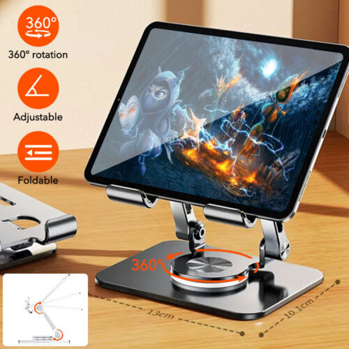 Aluminum Alloy Laptop Stand Foldable 360° Rotation Anti Slip Tablet Holder Notebook Lifting Cooling Holder
