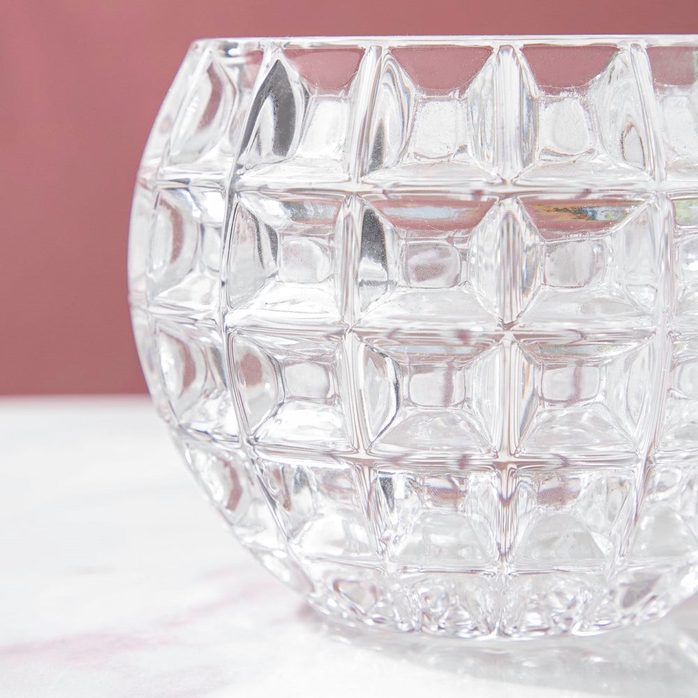 Ornate Crystal Glass Flower Vase Small