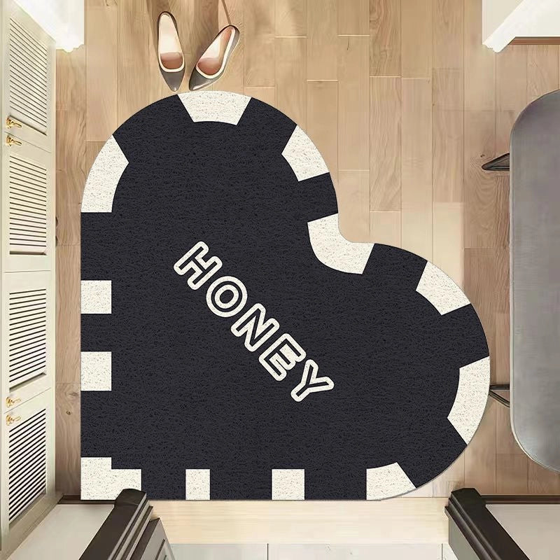 Casual Elegant Letter Heart Shape PVC Carpet Bathing