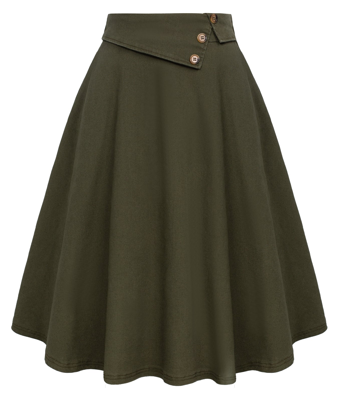 Vintage Cotton Jean Swing Skirt Elastic Waist Flared A-Line Skirt