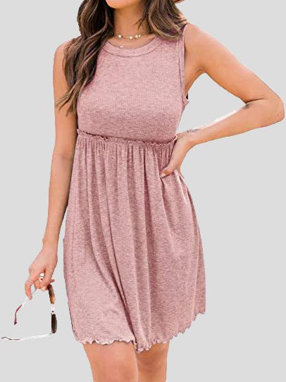 High Waist Knit Vest Dress