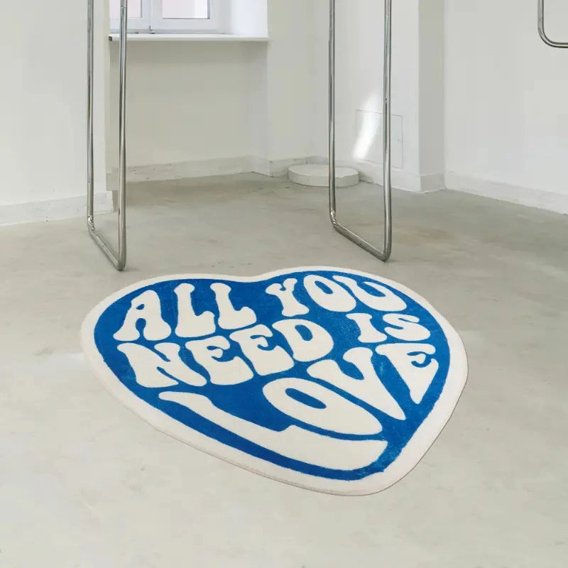 Valentine'S Day Casual Elegant Letter Heart Shape Polyester Carpet Bathing