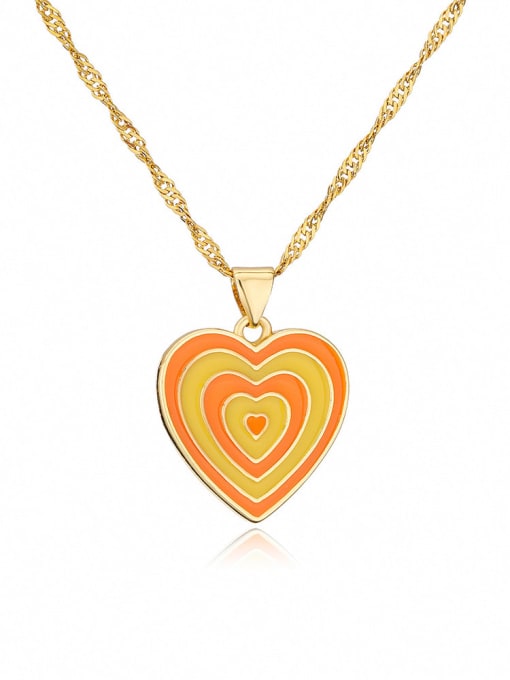 Coloured Heart Pendant & Chain