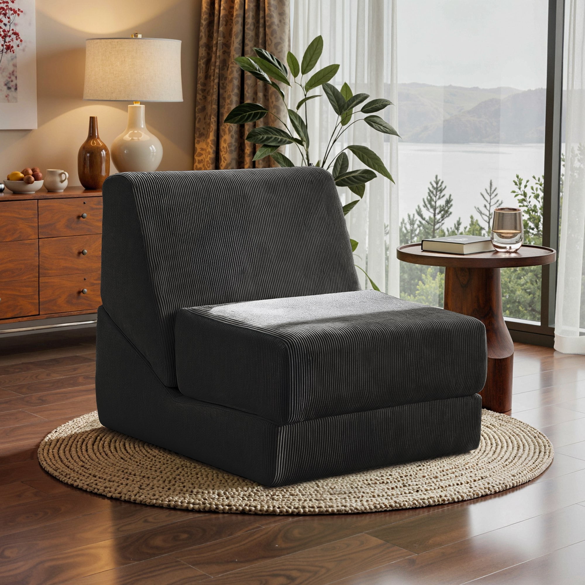 Folding Sofa Bed, 3 in 1 Convertible Sleeper Chair, Floor Couch with Back Support, Single Chair Bed for Living Room