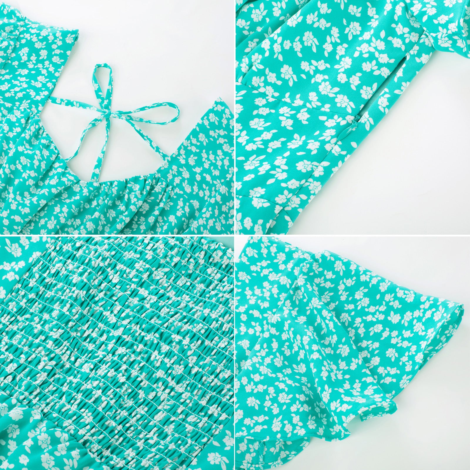 Fruit Print Square Neck Tiered Ruffle Dress 2023 Summer Vintage A-line Swing Midi Dress