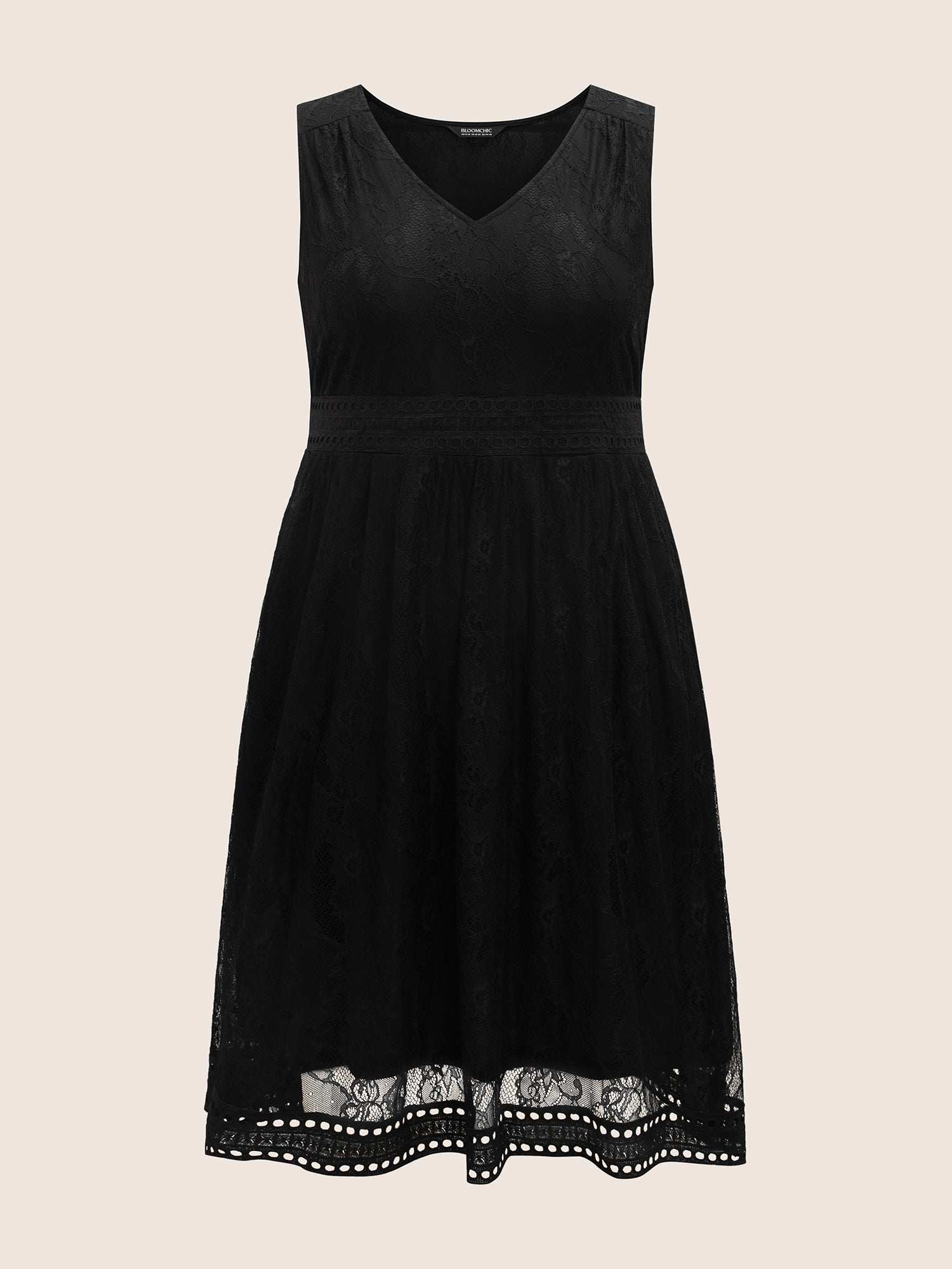 Crochet Lace Mesh Pocket Tank Dress