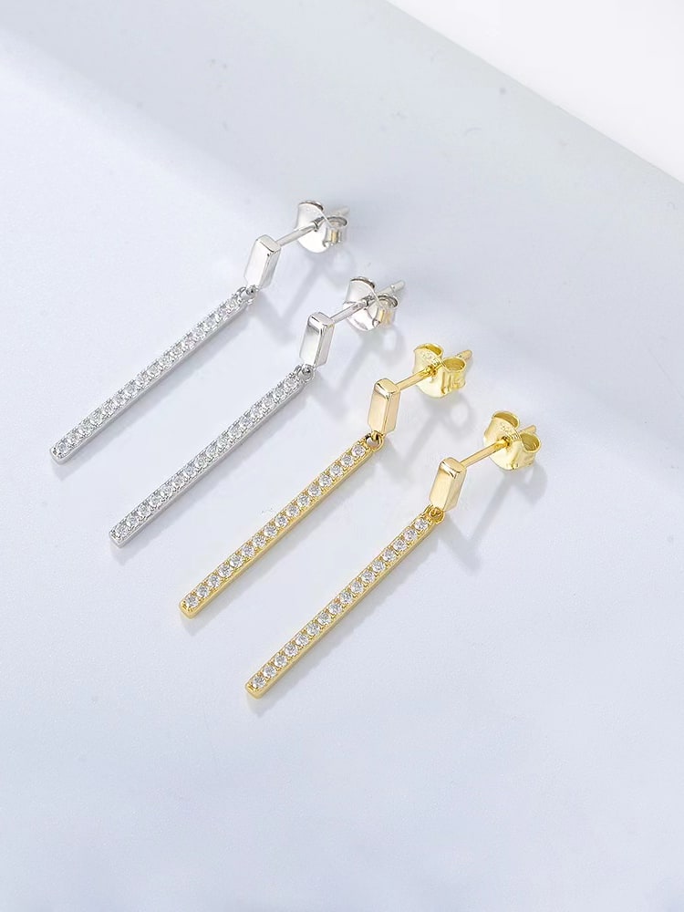 925 Sterling Silver Cubic Zirconia Drop Earrings