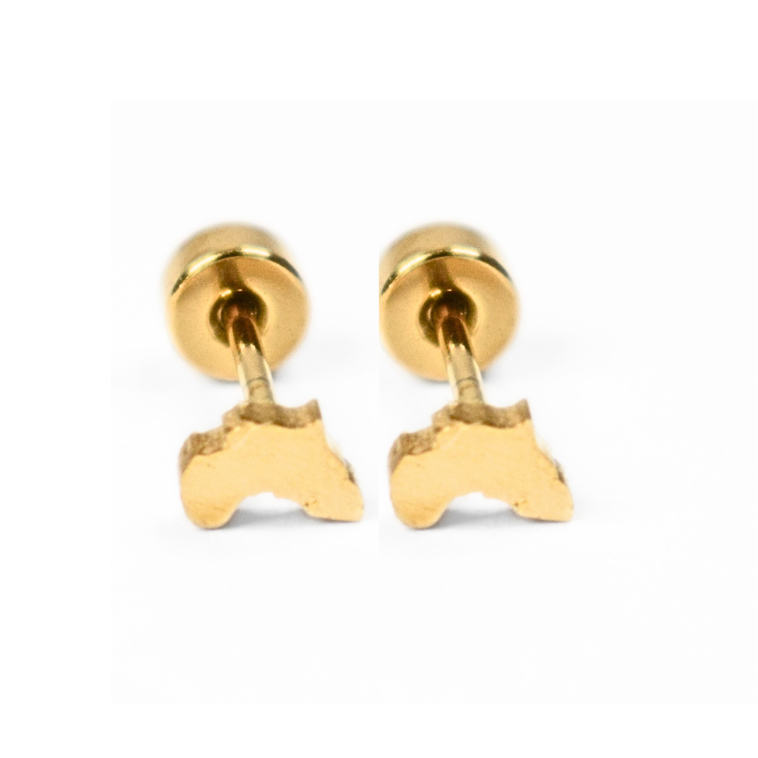 Tiny Africa studs - Gold