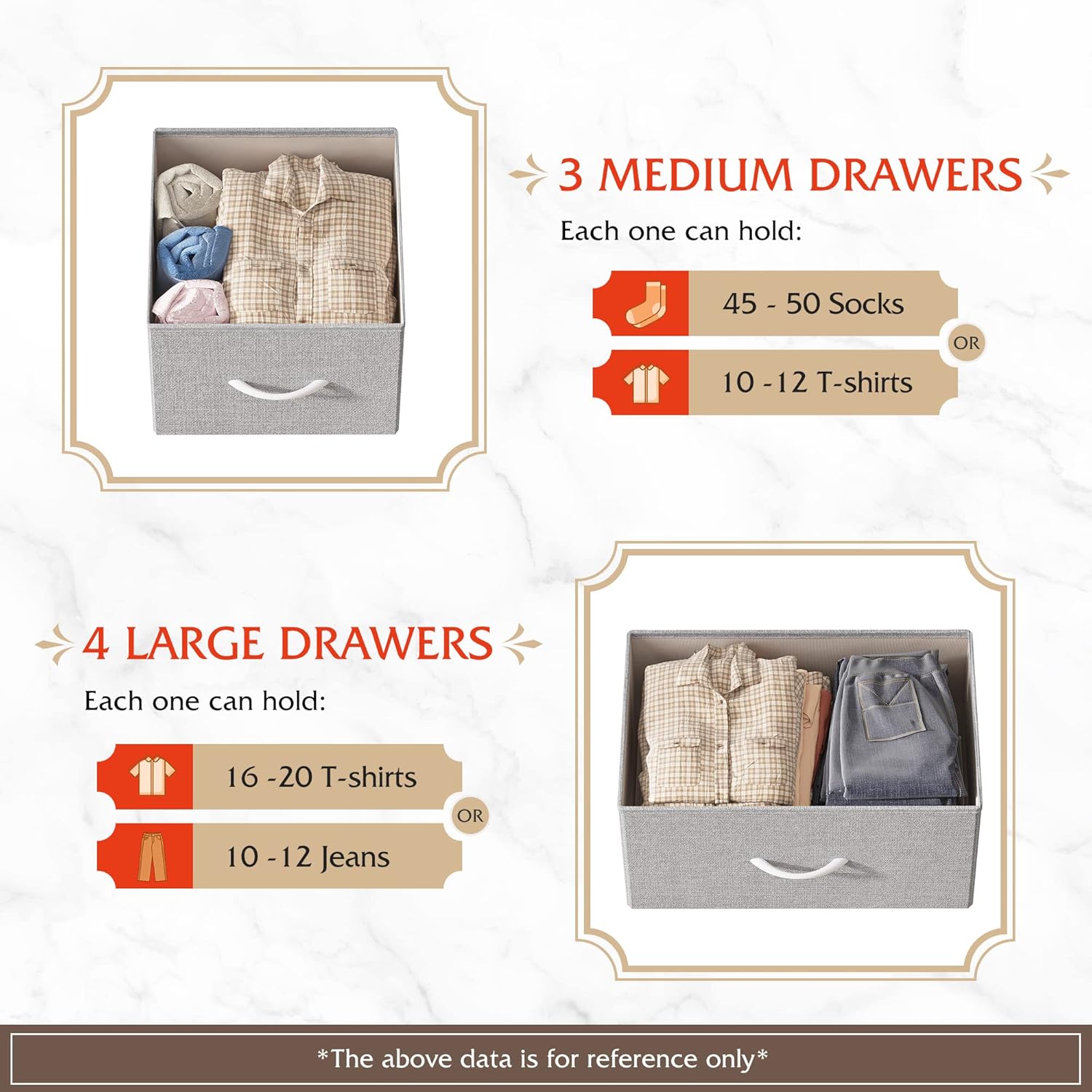 WLIVE 7 Drawer Dresser TV Stand, Dressers for Bedroom, Fabric Storage Tower