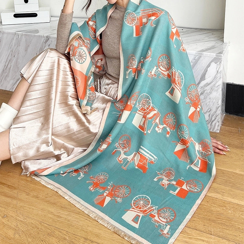 Women's Casual Minimalist Carriage Imitation Cashmere Scarf
