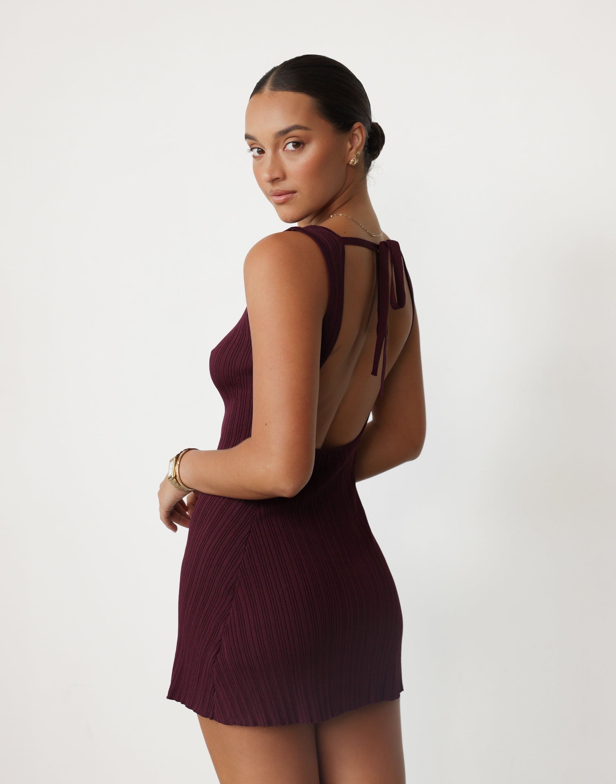 Aylah Mini Dress (Plum)