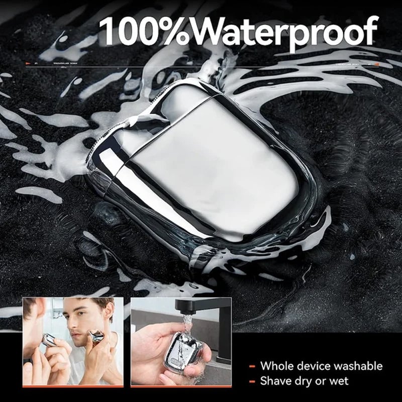 Rechargeable Waterproof Compact Electric Razor for Home. Car. Travel
