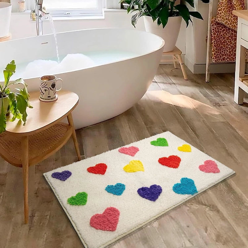 Valentine'S Day Casual Elegant Letter Heart Shape Polyester Carpet Bathing