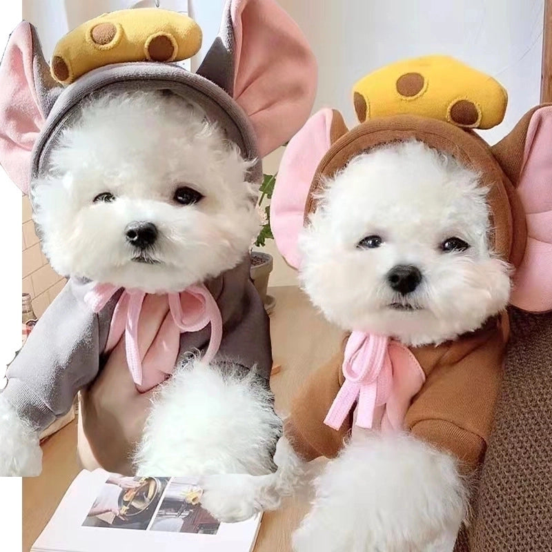 Fashion Polyester Christmas Heart Shape Frog Elk Pet Clothing