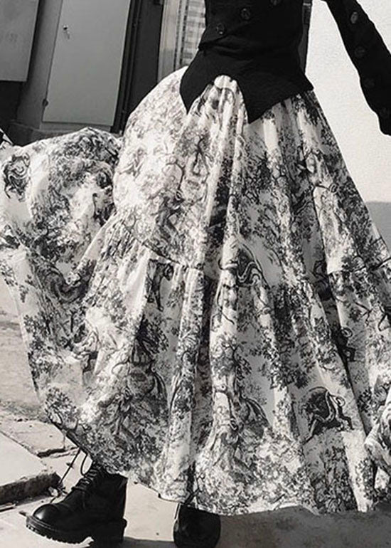 White animal print Patchwork vacation Skirts Spring