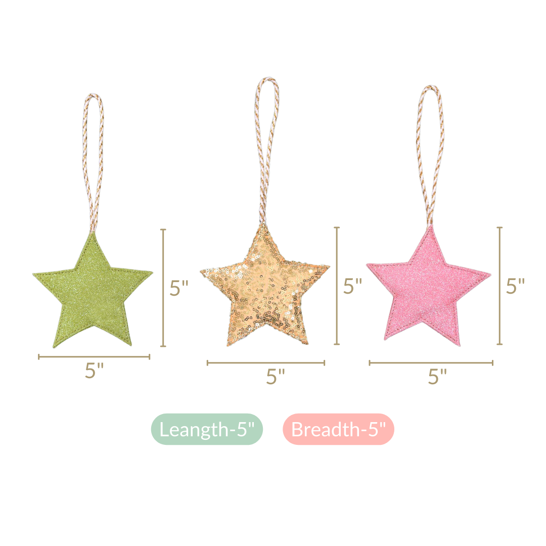 Sparkling Star Wall Hangings Ornaments Set of 3