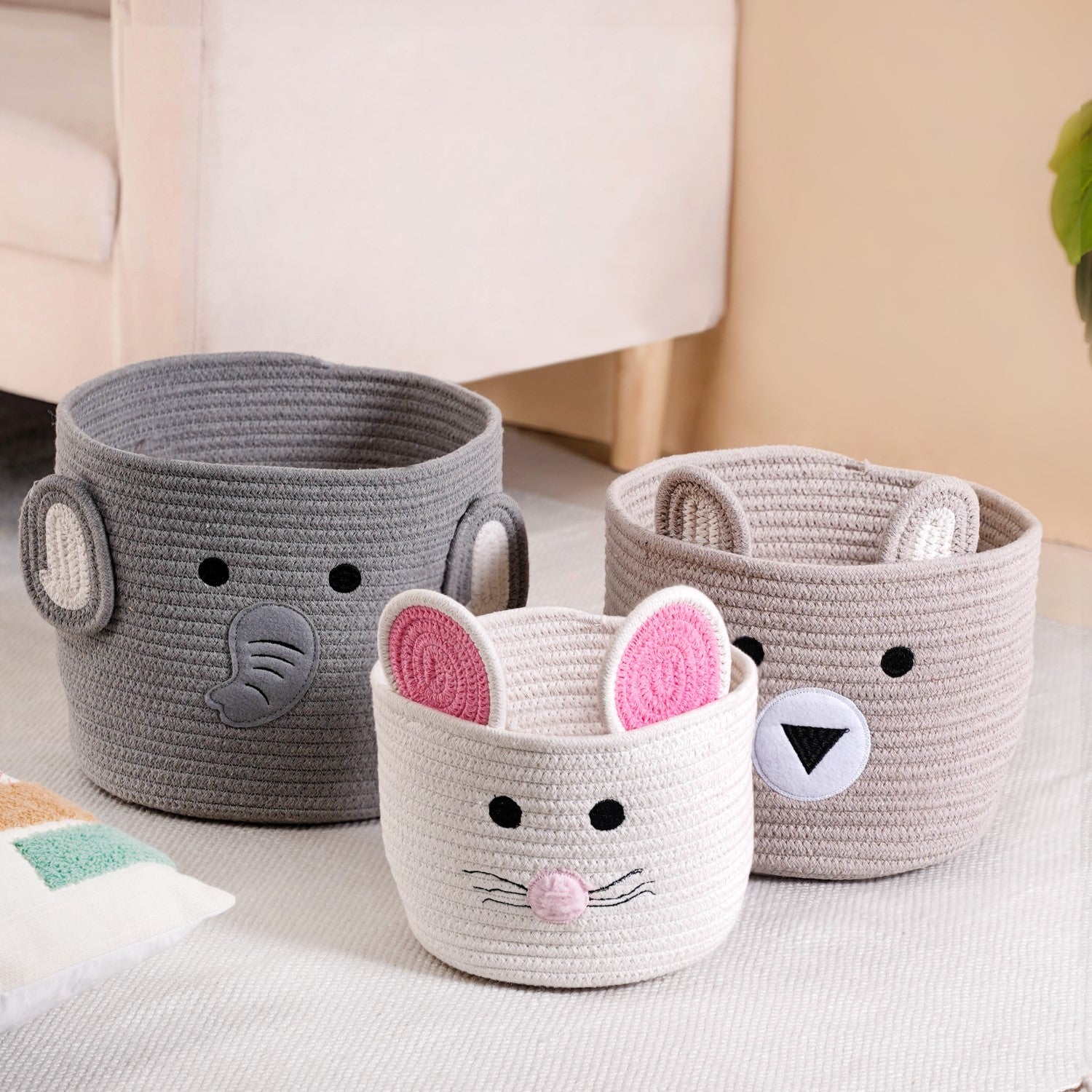 Animal Storage Baskets Set Of 3