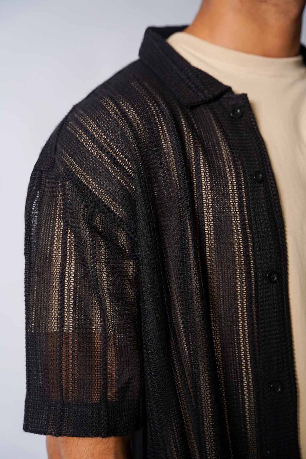 TEXTURED CROCHET SHIRT