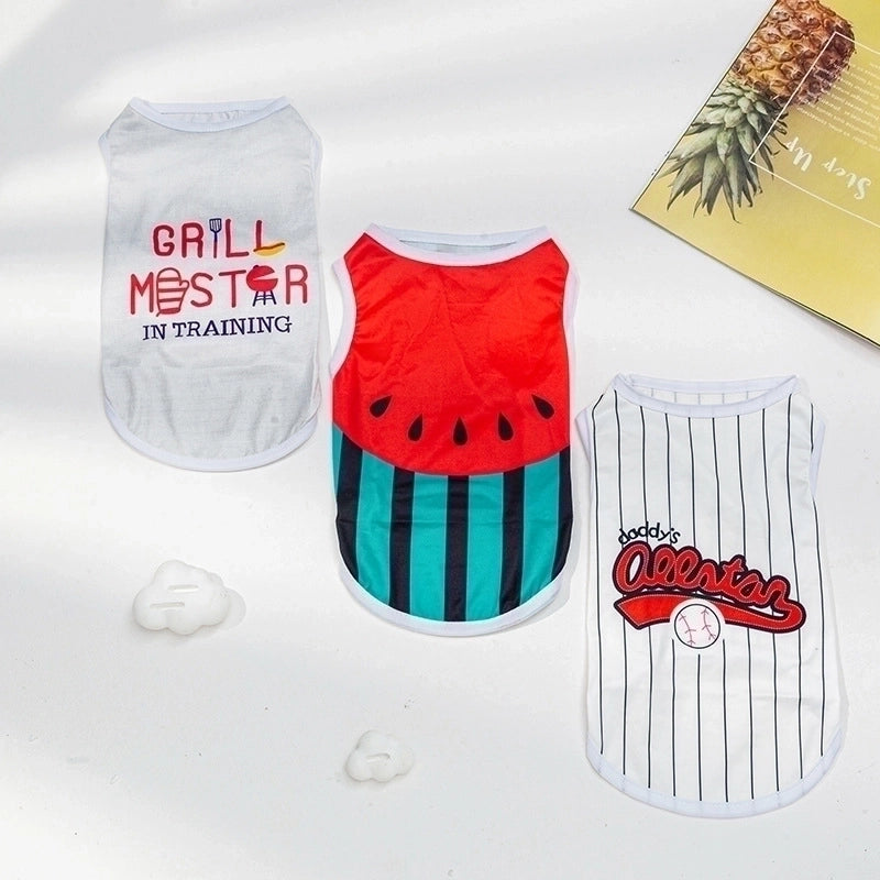 Casual Polyester Letter Watermelon Pet Clothing