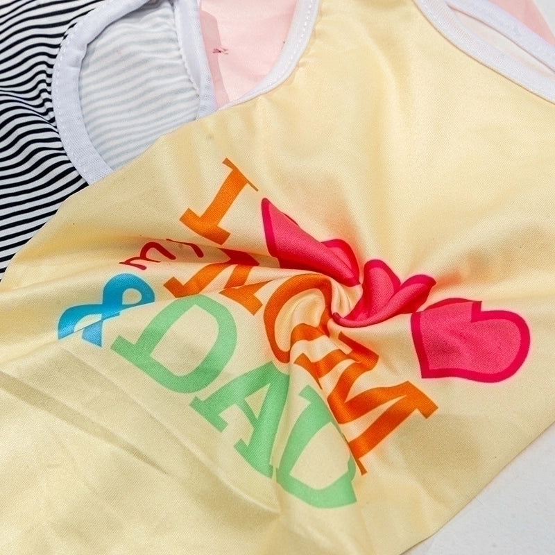 Casual Polyester Letter Color Block Pet Clothing