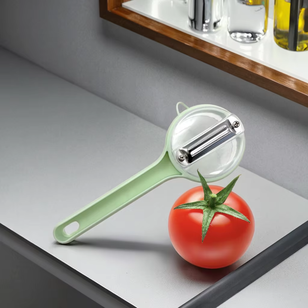 New Arrival Multi-Functional Handheld Peeler for Fruits Vegetables Large Capacity Plastic Metal Home Storage Tool Popular Square