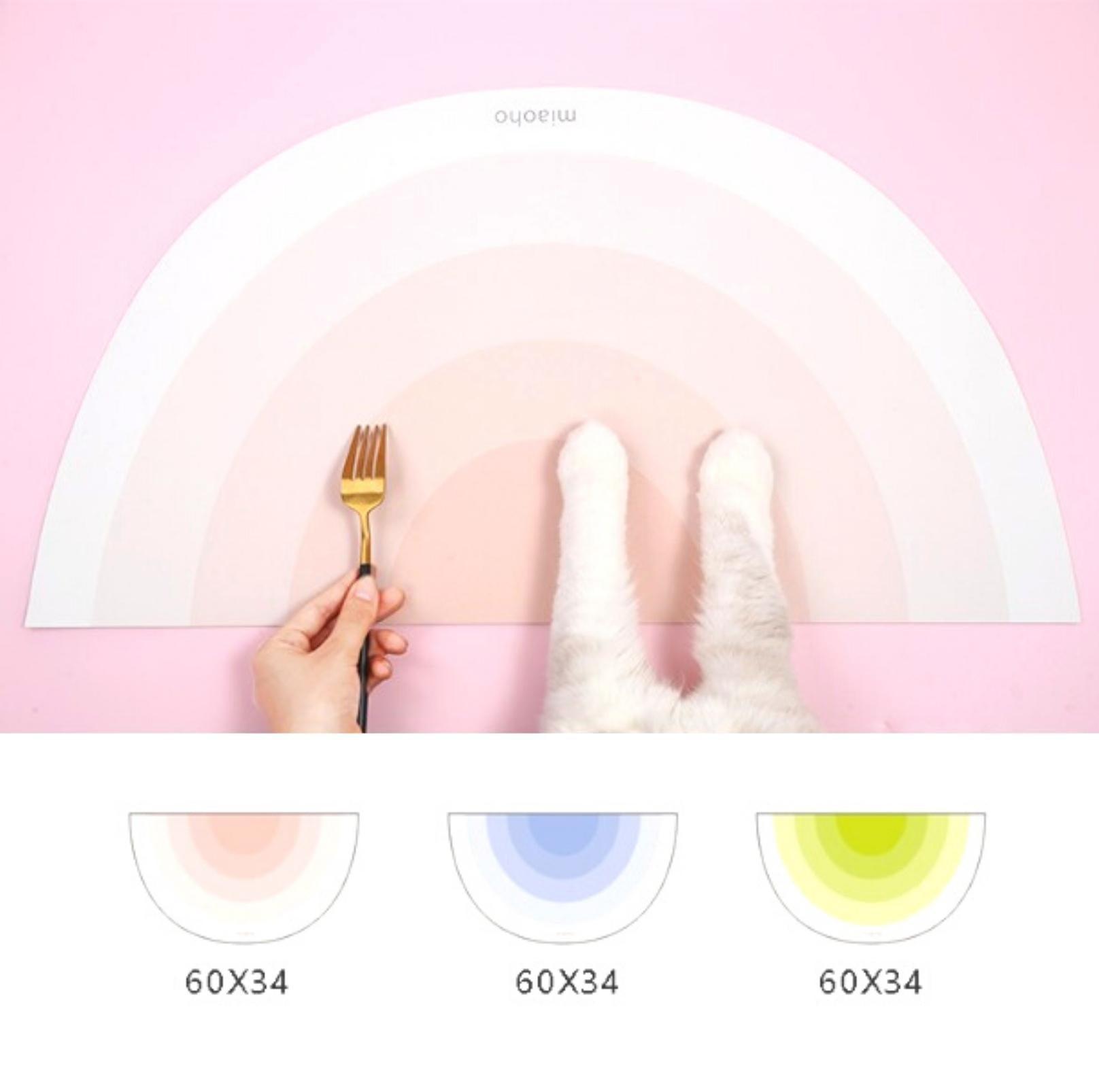Miaoho Waterproof Semi-Circular Rainbow-Styled Pet Food Mat