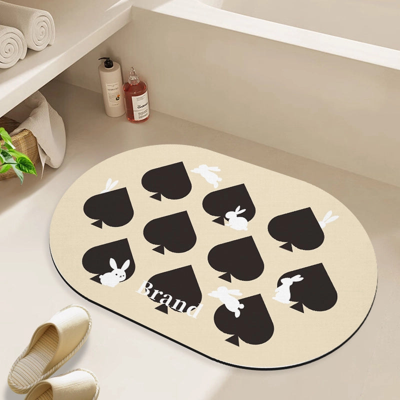 Casual Elegant Geometric Heart Shape PVC Carpet Bathing