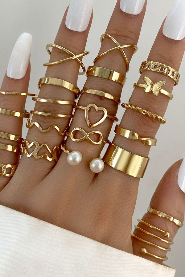 Simple Alloy Butterfly Heart  Ring