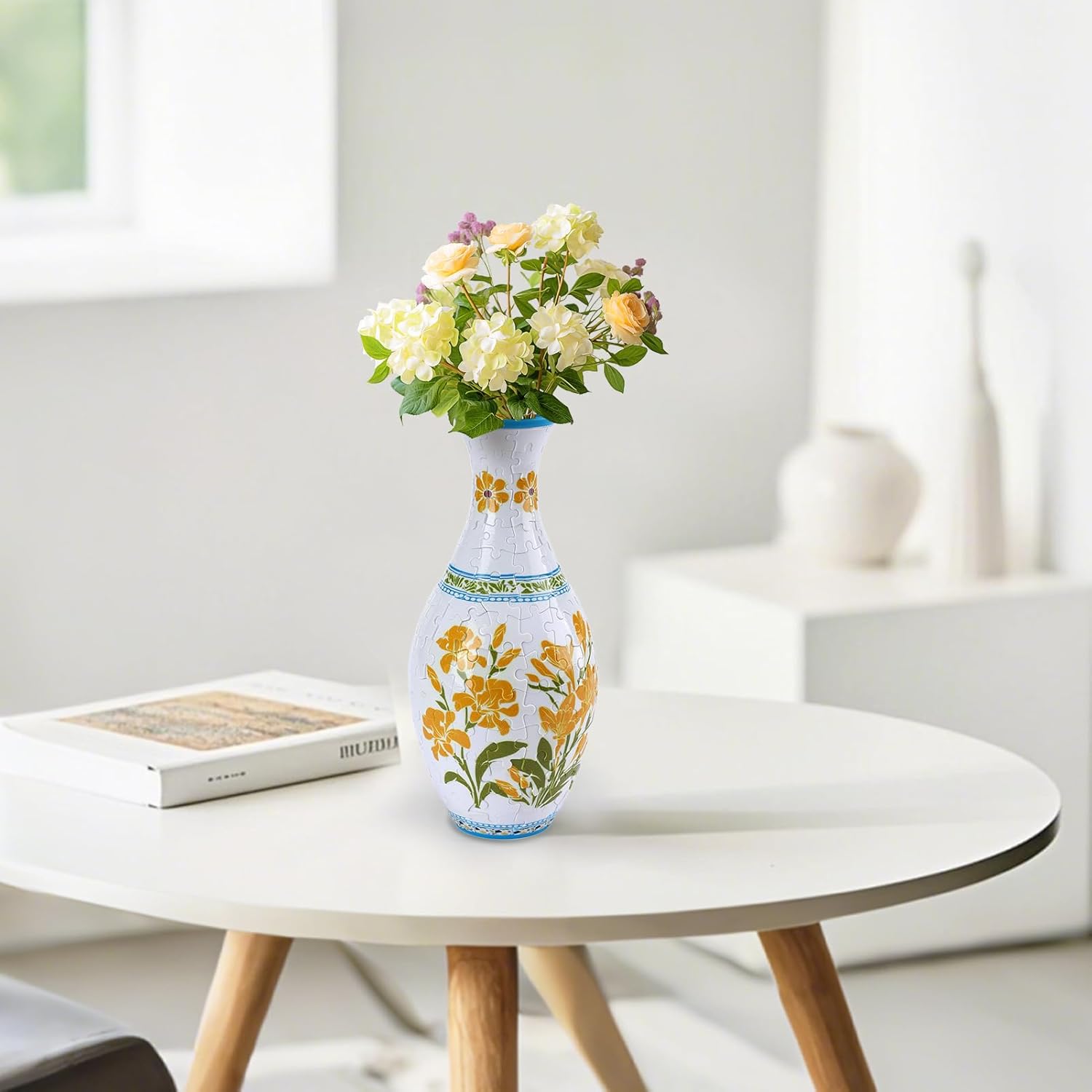 Unique 3D Puzzle - 160 Pieces of Puzzle Flower Vase, Plum Blossom Themed Art Projects Gift