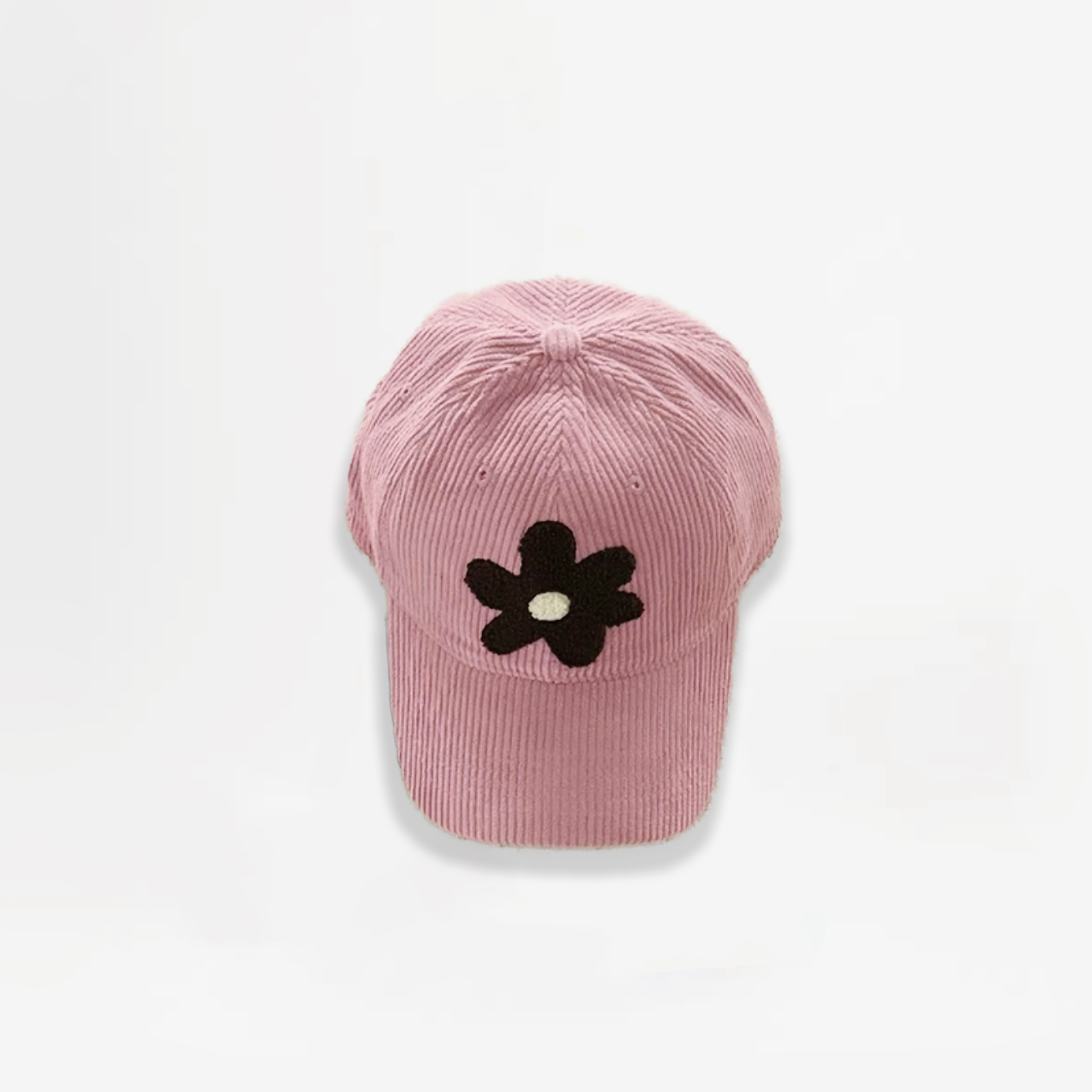 Plush Flower Corduroy Cap