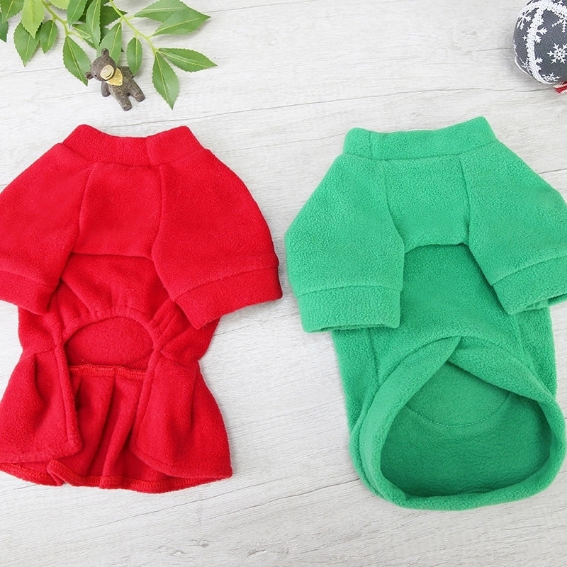 Fashion Thick Double-sided Polar Fleece Fabric Deer Pet Clothing 1 Piece