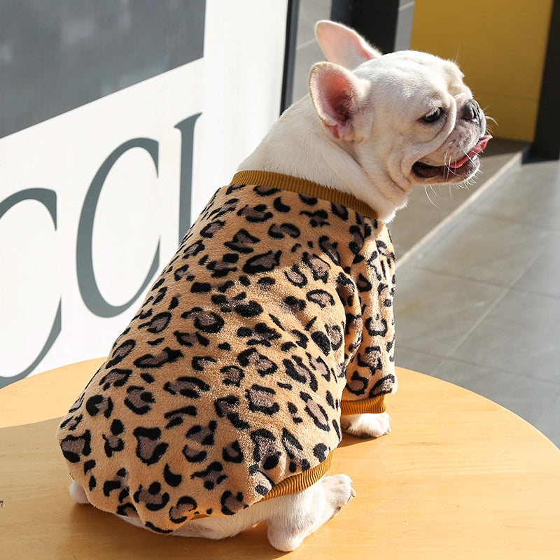 Christmas Elk Big Dog Bulldog Puppy Autumn And Winter Pet Supplies Cat Two-Leg Velvet Clothes Teddy