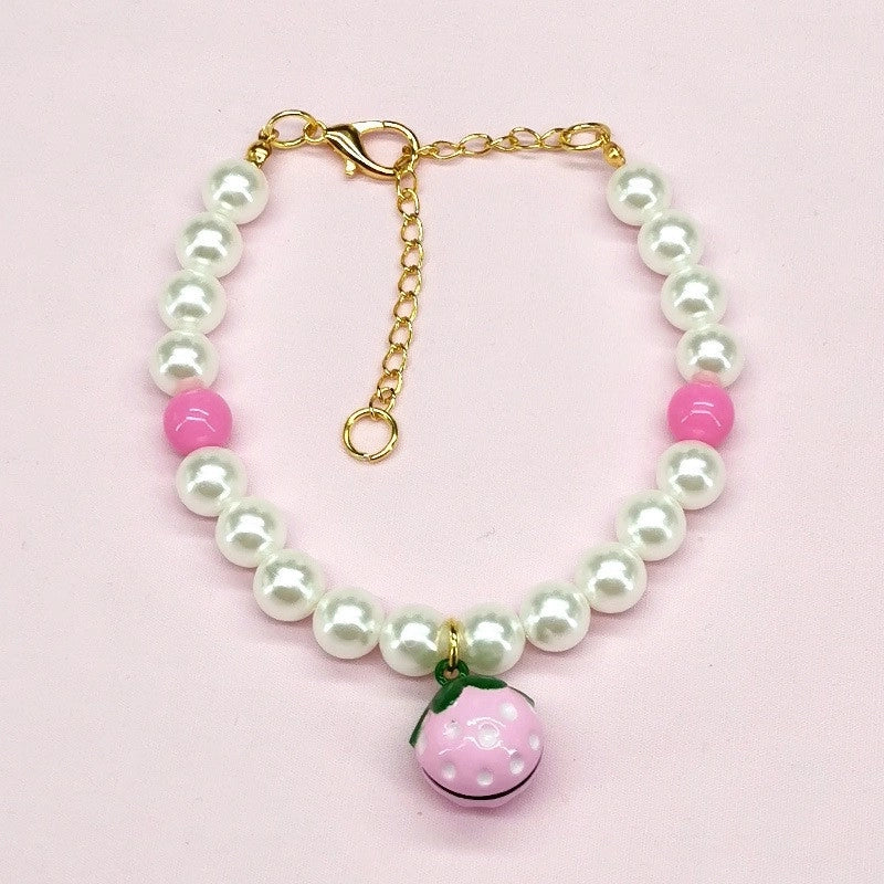 Cute Metal Strawberry Bow Knot Pet Accessories
