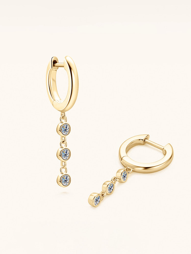 925 Sterling Silver Moissanite Drop Earrings