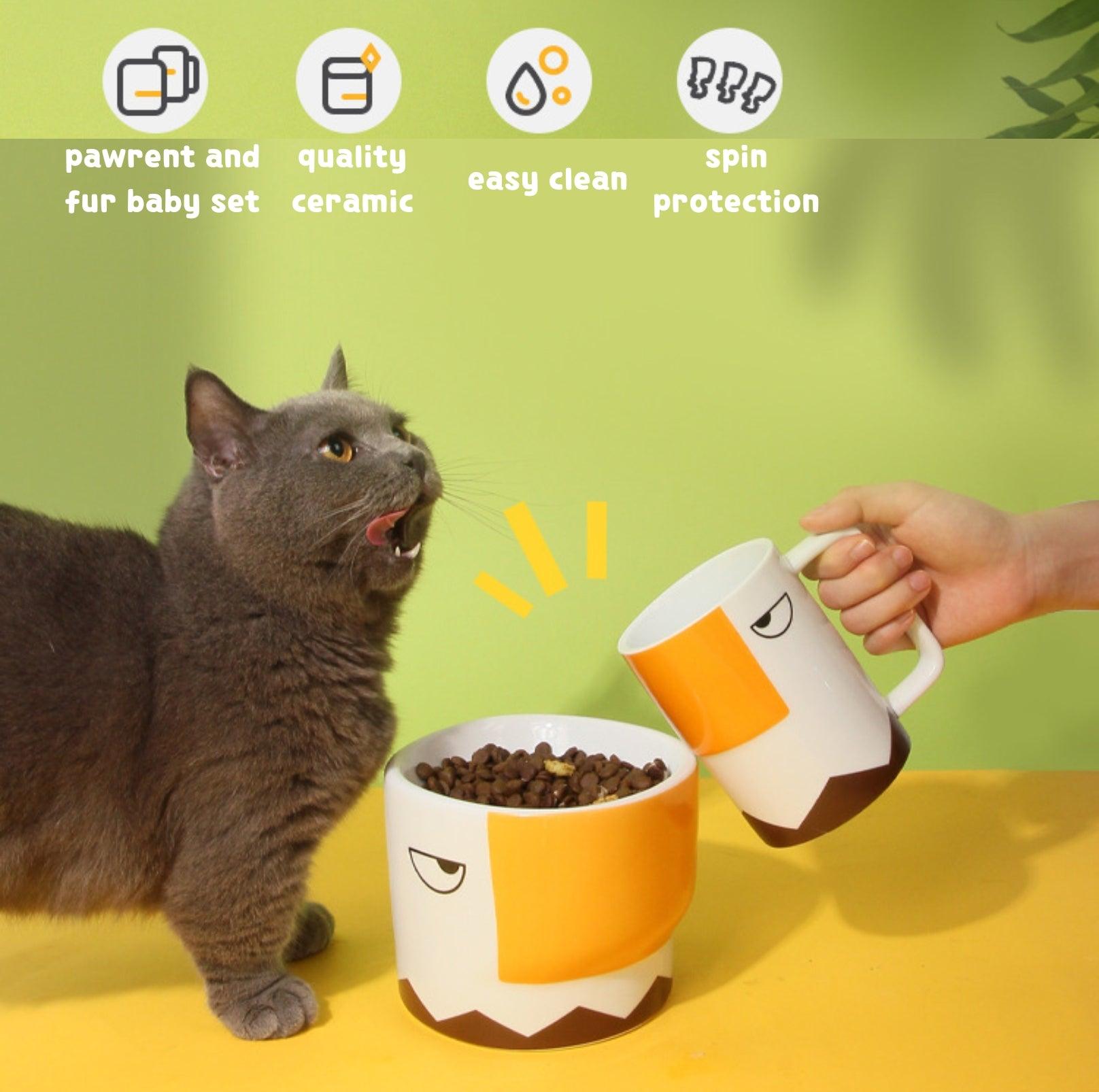 Ceramic Eagle Mug & Pet Bowl Set for You and Your Furry Friend