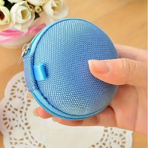 1Pc Portable Mini Zipper Earphone Case. Bluetooth Headset Earbud Storage Box Bag