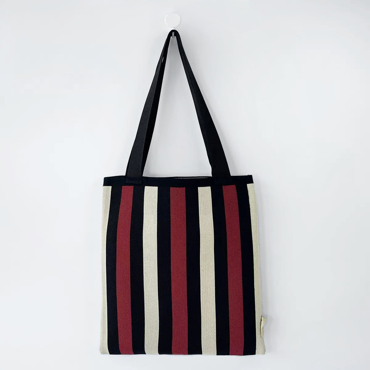 Chromatic Stripe Knitted Bag