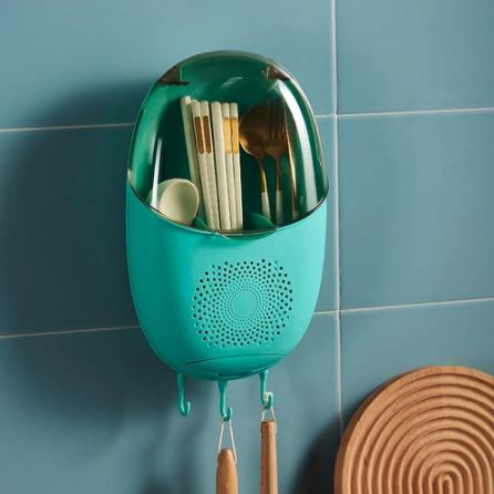 Chopsticks Drainer Wall-Mounted Strong Seamless Plastic Spoon Fork Chopstick Tableware Organizer Kitchen Gadget