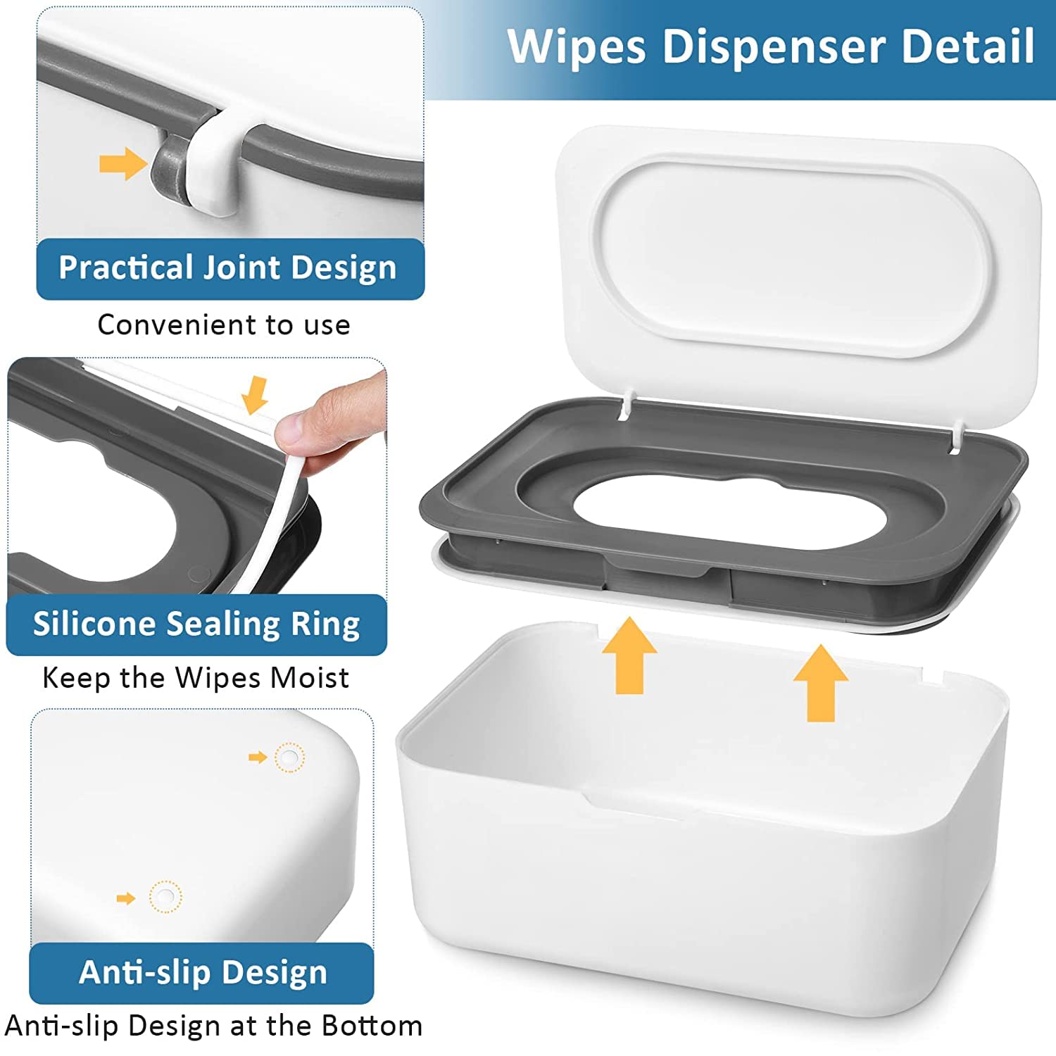 Wipes Dispenser Holder Tissue Storage Box Case With Lid. Wet Wipes Tissue Box