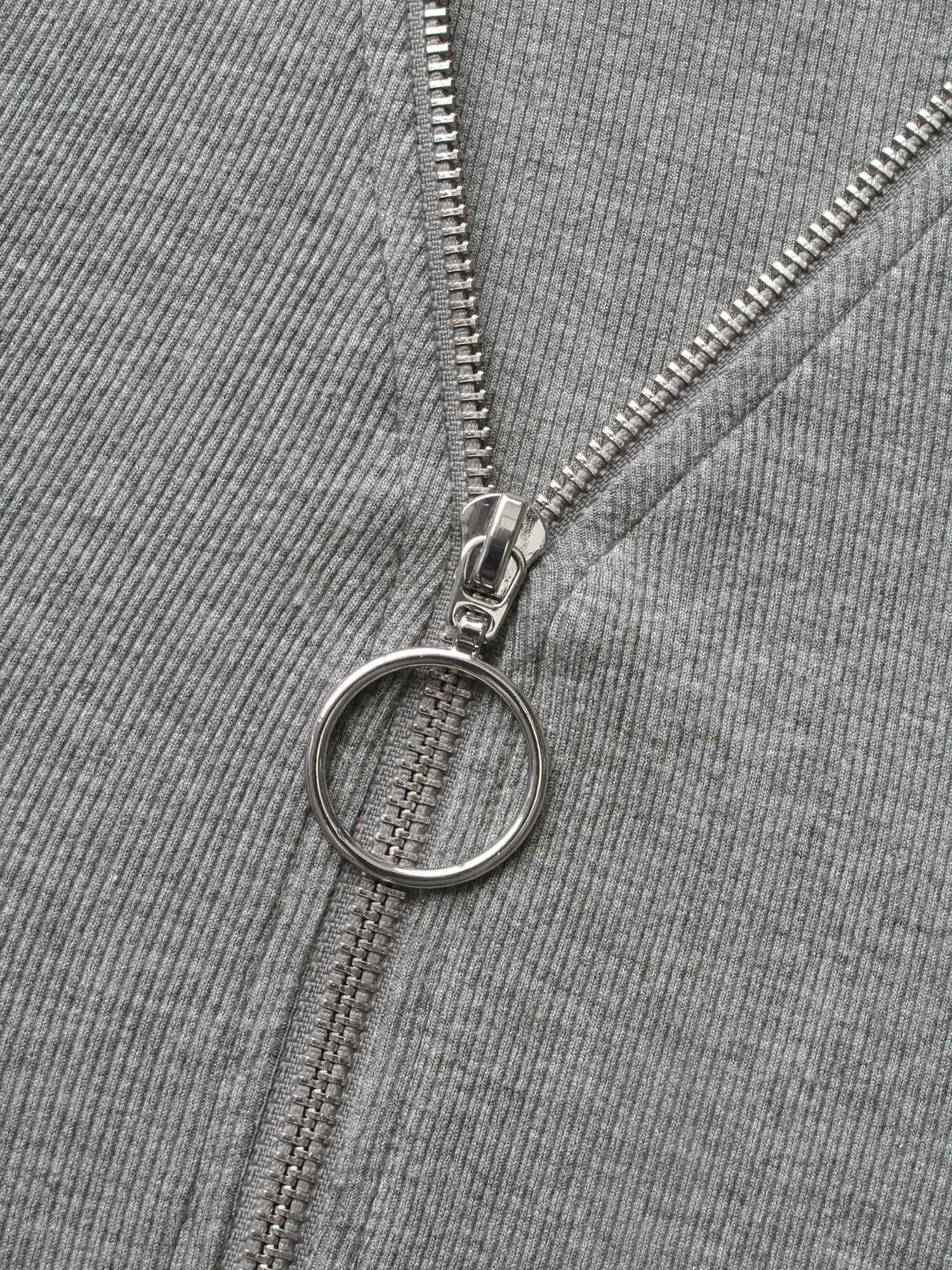 Solid Knit Zipper Midi Dress