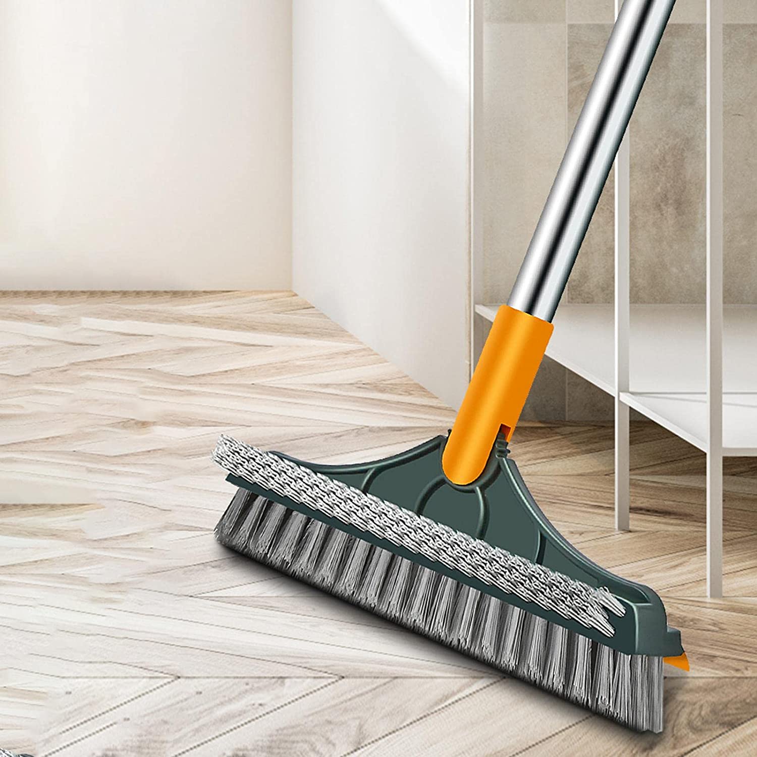 3 In 1 Floor Scrub Brush. 180° Rotating Household Cleaning Brush