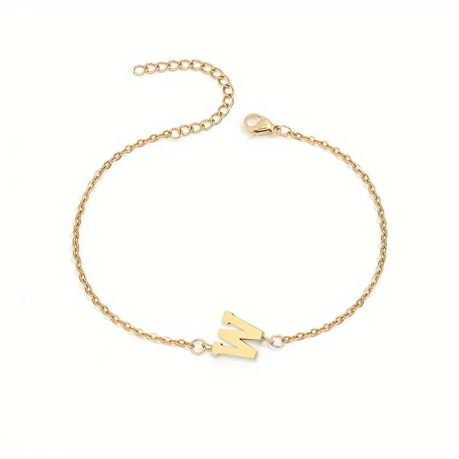 Dainty Feminine Letter Initial Chain Bracelet