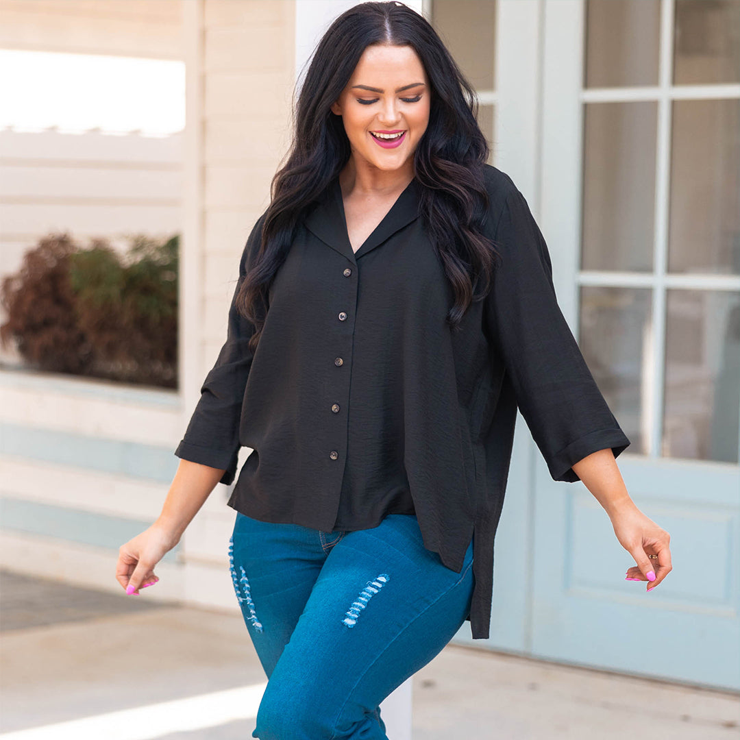 Pictured Together Top. Black