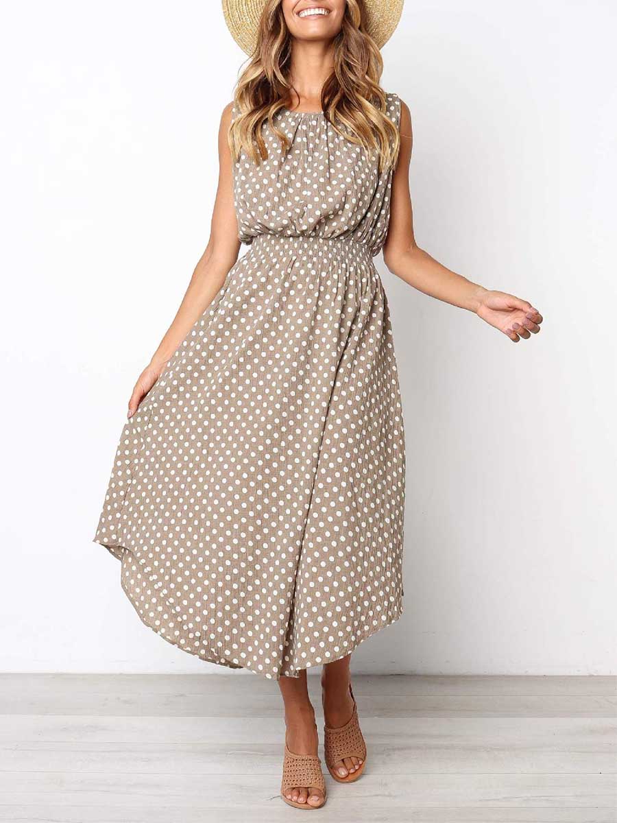 Sleeveless Dot Dress