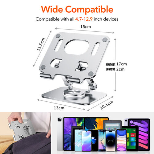 Aluminum Alloy Laptop Stand Foldable 360° Rotation Anti Slip Tablet Holder Notebook Lifting Cooling Holder