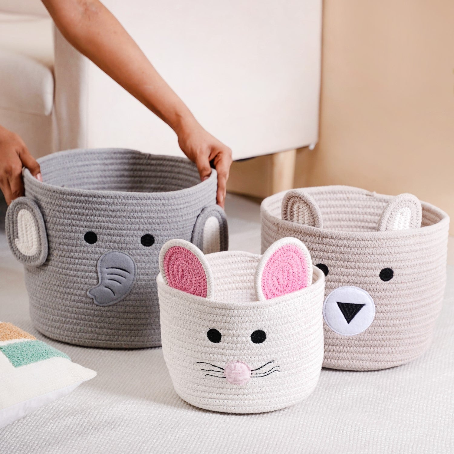 Animal Storage Baskets Set Of 3